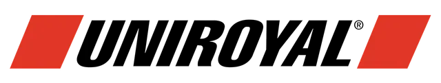 Uniroyal logo with black text and red bars.