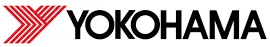 Yokohama brand logo: red arrow symbol with multiple lines, black 