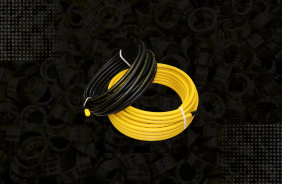 Picture of WARDFlex® (yellow) & WARDFlexMAX® (black) corrugated stainless steel tubing CSST