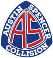 Automotive Collision Repair Center logo in white text on a red background.