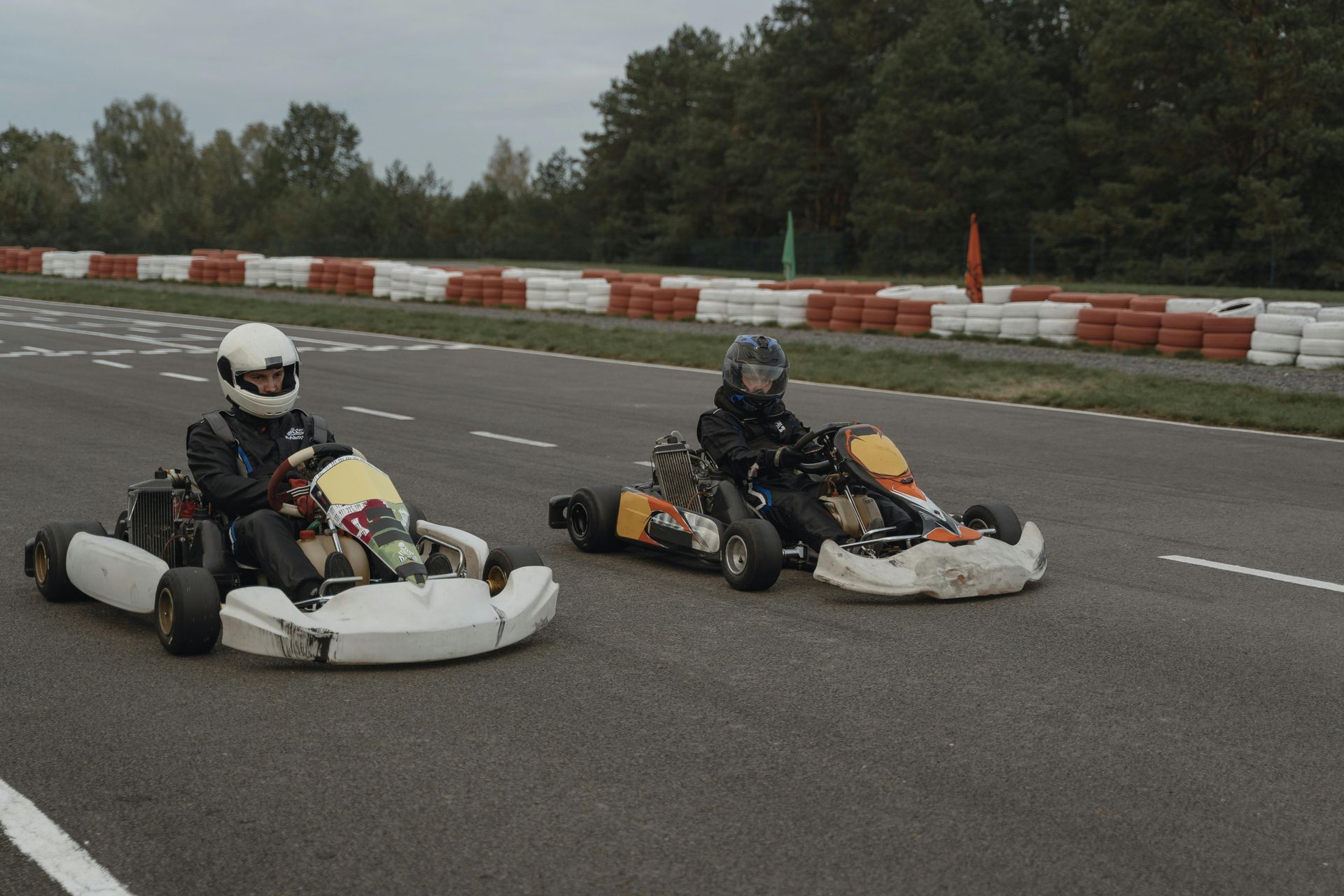 two karts racing