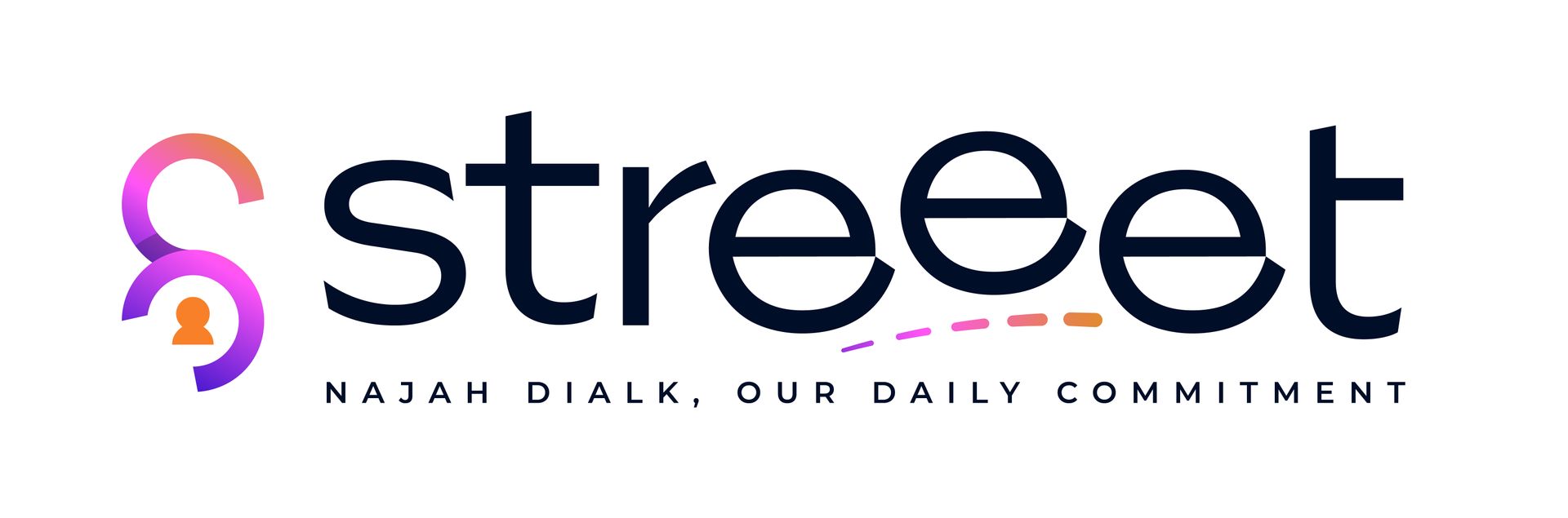 Un logo coloré avec un cercle rouge avec une étoile verte dessus.