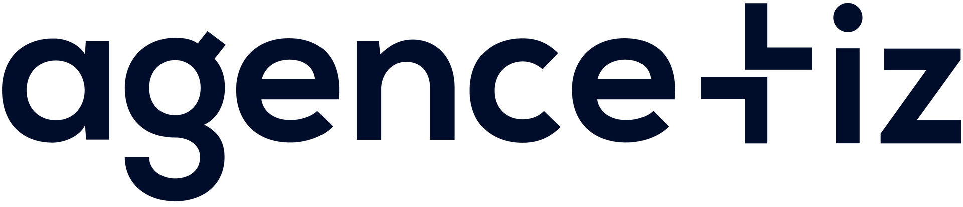 Le mot agence est écrit en noir sur fond blanc.