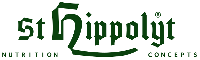 Ein grün-weißes Logo für St. Hippolyt Nutrition Concepts
