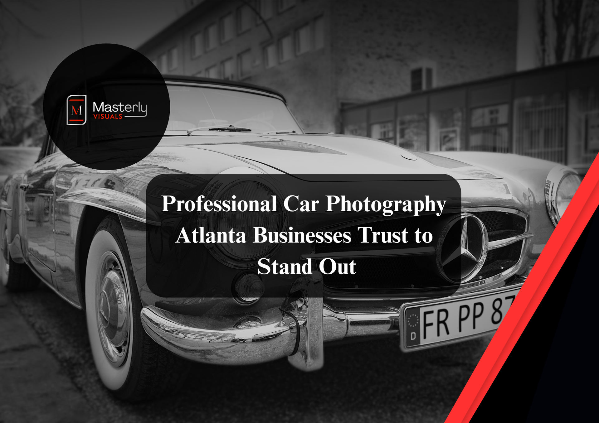 Car photography in Atlanta featuring a sports car at a scenic urban location.
