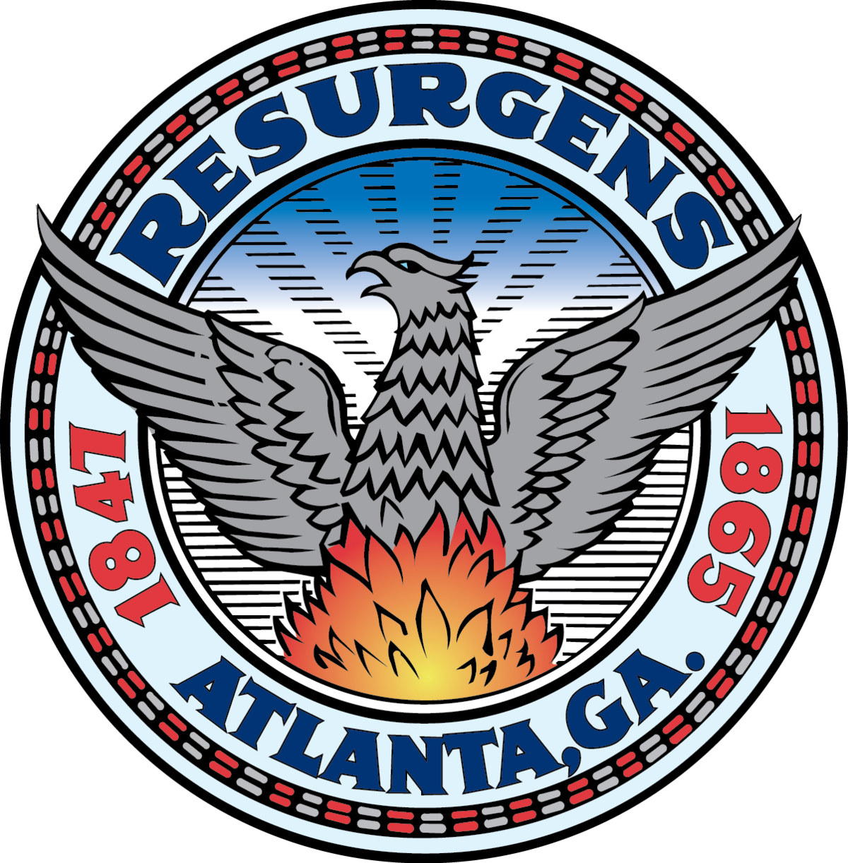 A seal for atlanta georgia with a bird on it