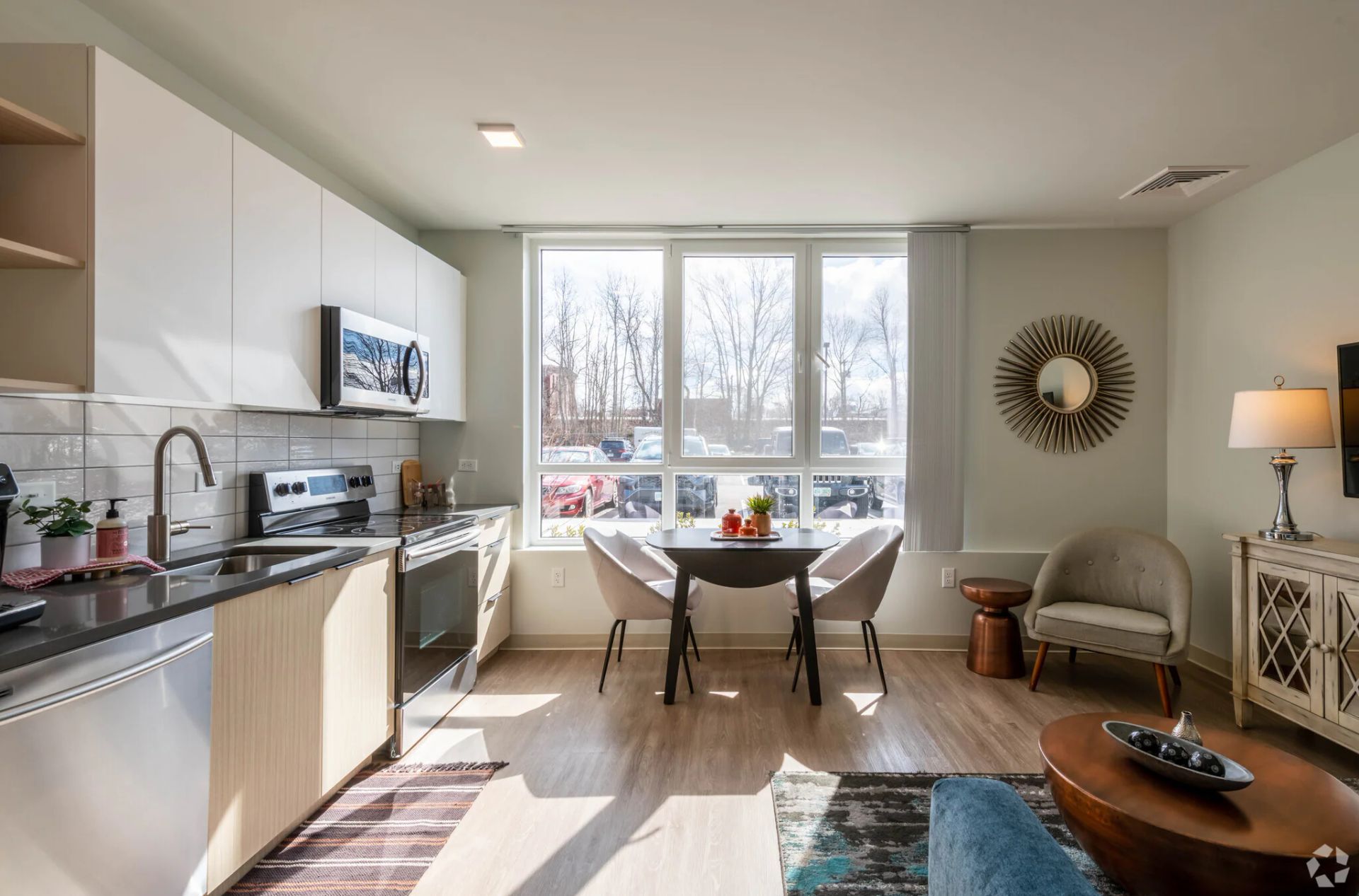 Apartment with an open floor plan at West End Yards.