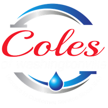 A coles logo with a drop of water in the middle