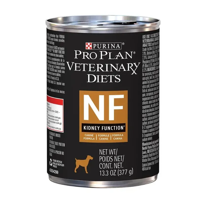 Purina Pro Plan Veterinary Diets NF, alimento para perros con función renal en lata.
