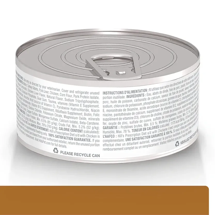 Comida humeda para perros y gatos Hill's Prescription diet A/D, Recuperación