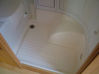 badly damaged shower tray after speedcoat repair