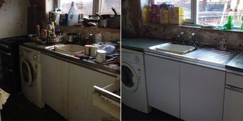 before and after kitchen cleaning
