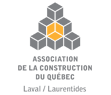 Association de la construction du Québec logo: Grey and yellow cube design. Text reads: Laval / Laurentides.
