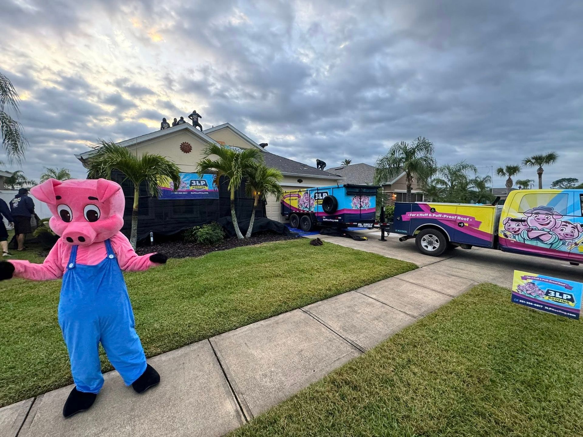 3LP Roofing crew performing roofing work on a Florida home
