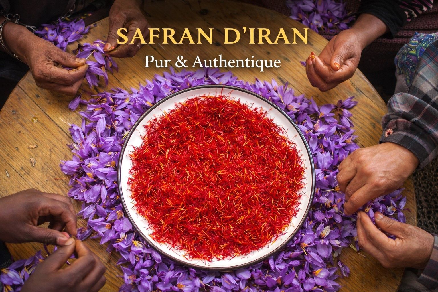Safran d’Iran premium en stigmates rouges, récolté et trié à la main selon un savoir-faire traditionnel
