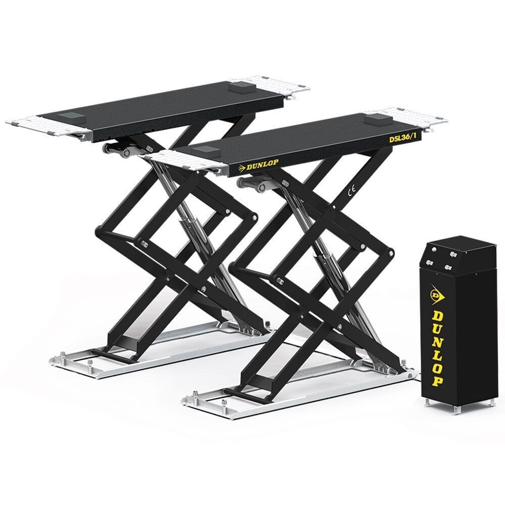 DSL36 Dunlop Full Rise Scissors Lift Lockable Run-On Ramps (3.6 tonne)