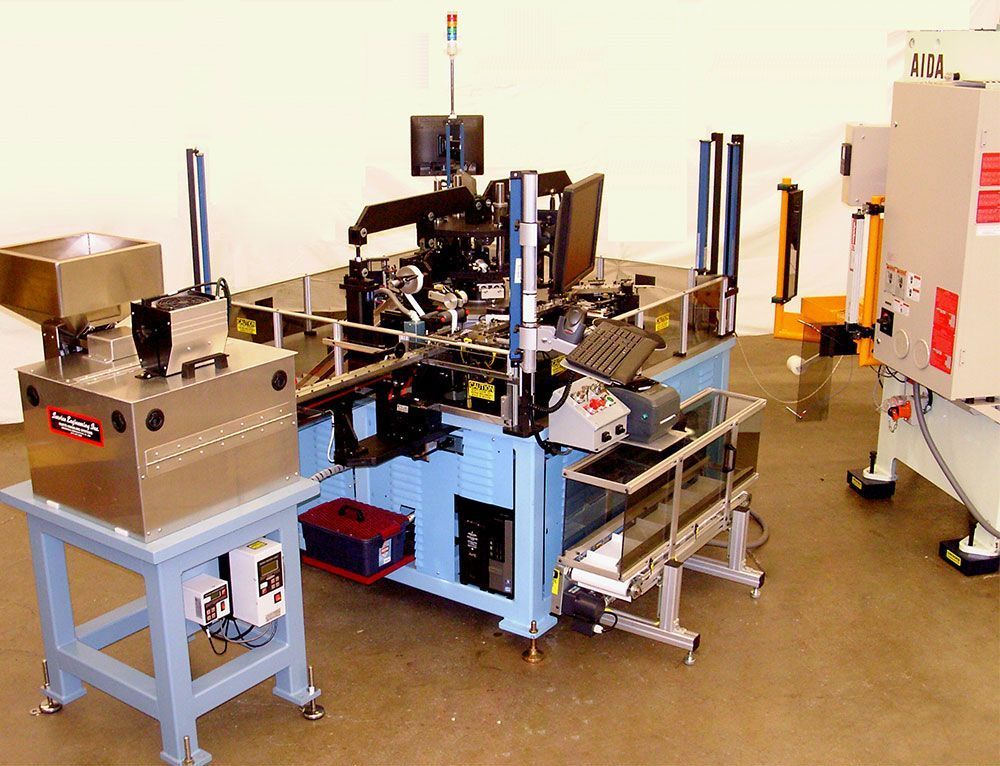 A machine in a room with a sign that says ' aica ' on it