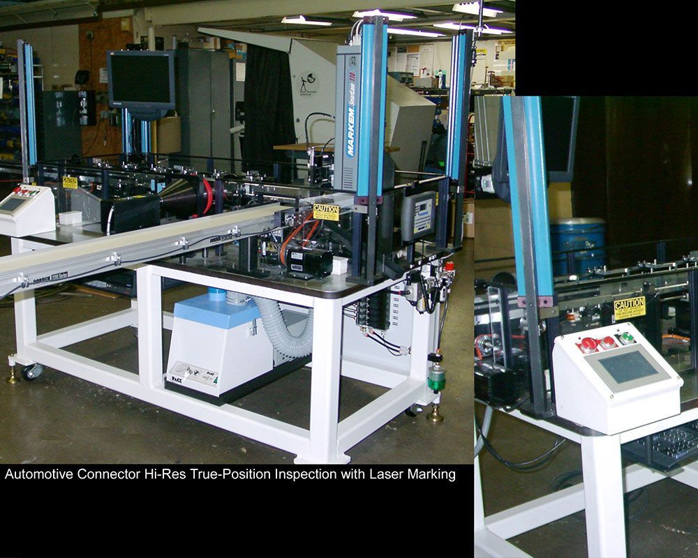 Two pictures of a machine that says automotive connector on it