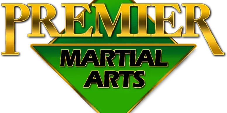 A green and gold logo for premier martial arts