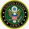 The seal of the united states army is green and gold.