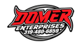 Red and black "DOMER" logo with "ENTERPRISES" and phone number over a gray circular design.