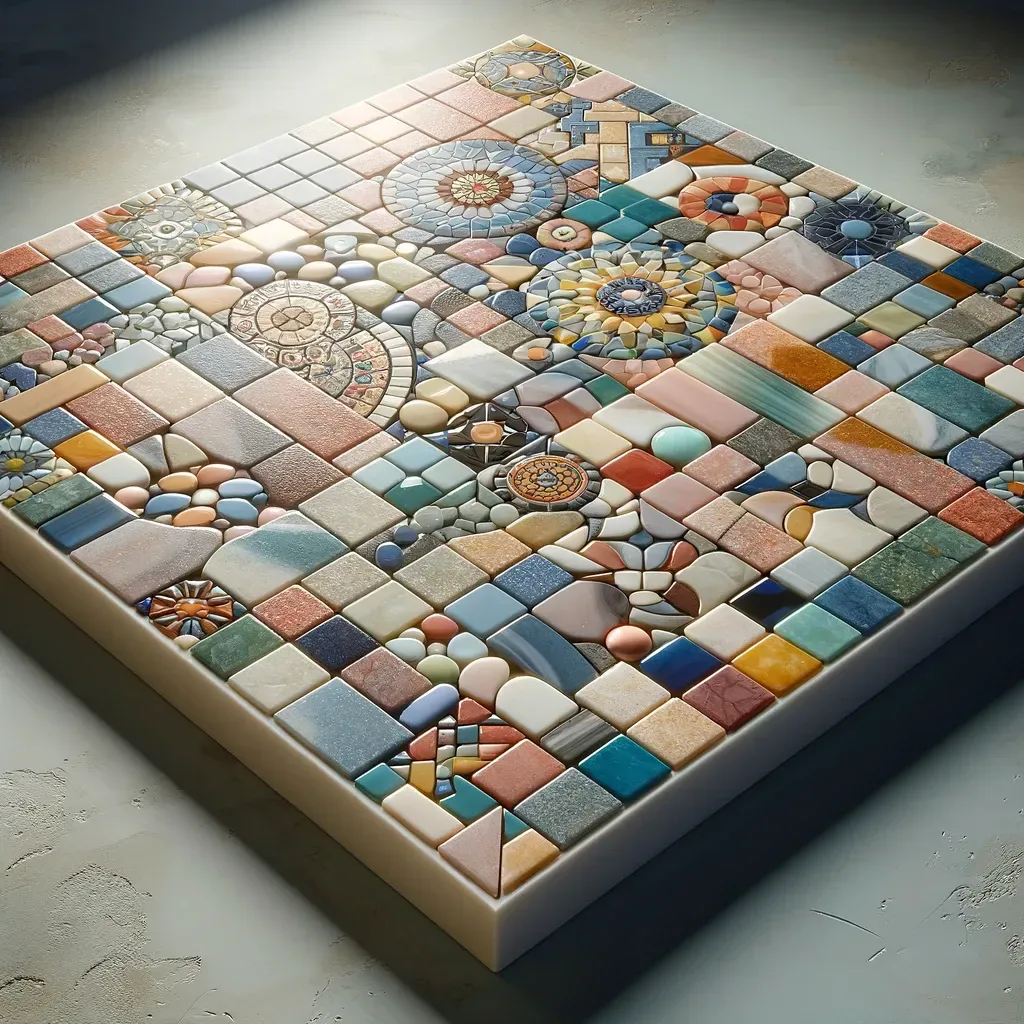 A patterned mosaic tile in Swansea by Daffodil Tiling