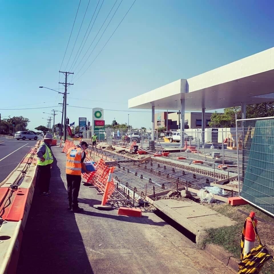 Road Construction Outside Petrol Station - Showcase Concrete & Polishing