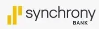 Synchrony Bank logo with yellow bars and black text.