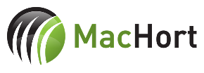 MacHort logo with a black and green sphere and the company name.