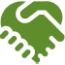 Green handshake icon symbolizing agreement.