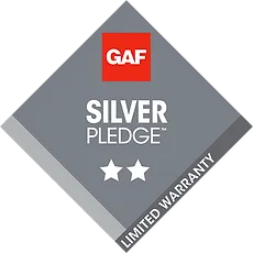 A silver pledge limited warranty label with two stars on it.