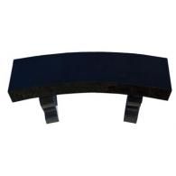 A black, curved foam block with two small, matching black clip-like attachments extending from the underside.
