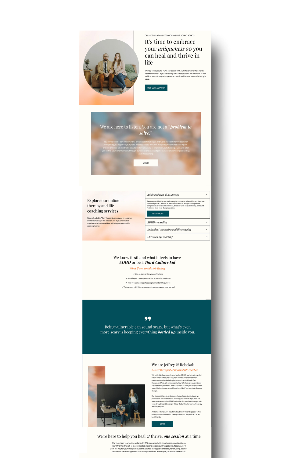 web design for therapists and life coaches