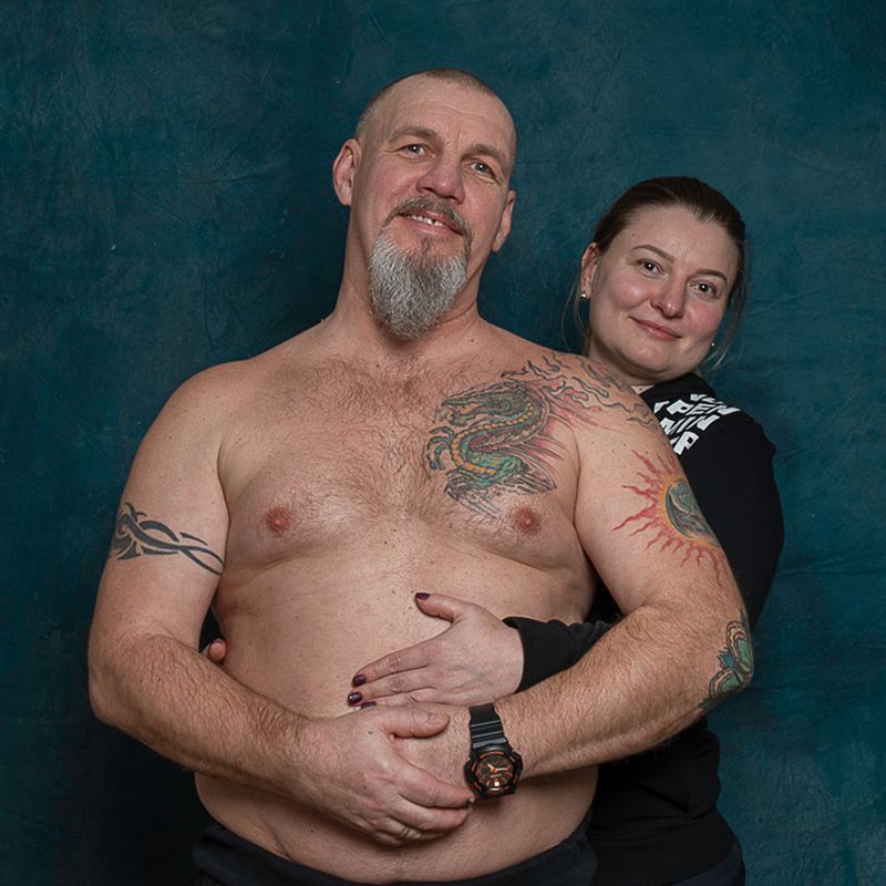 Oekrainse vluchtelingen in de studio