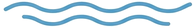 Due linee ondulate blu parallele che rappresentano l'acqua o il movimento.