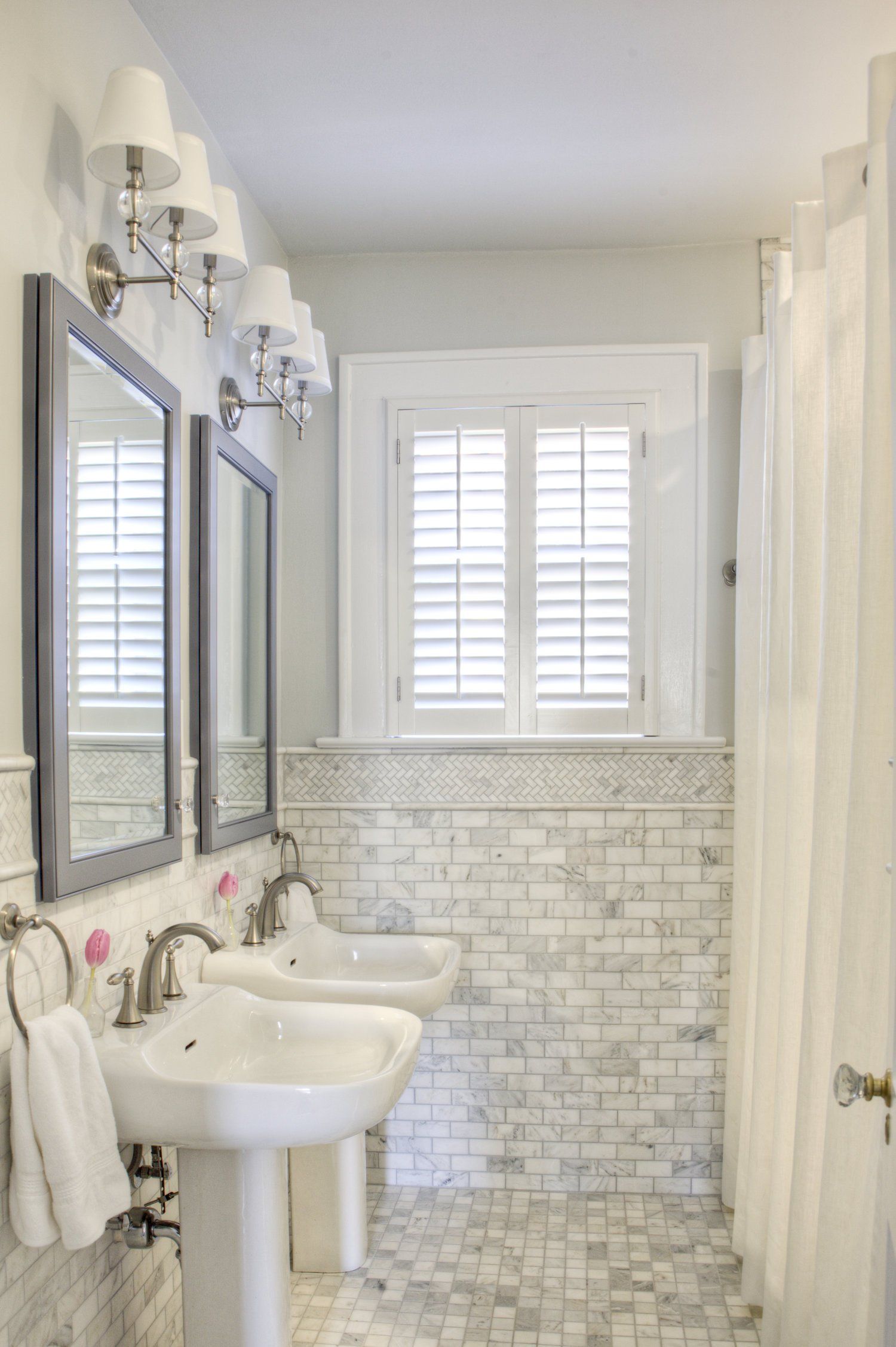 White bathroom design — Jefferson, GA — Stewart Custom Cabinets