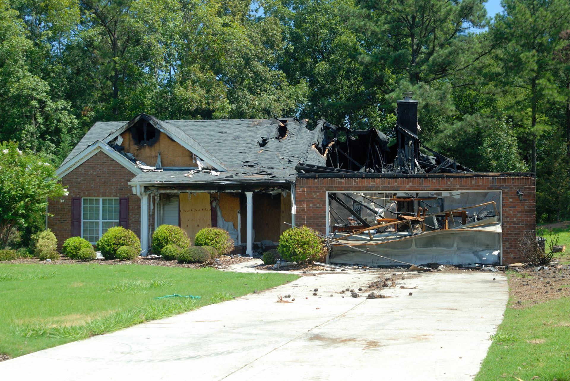 A house that has been damaged by a fire