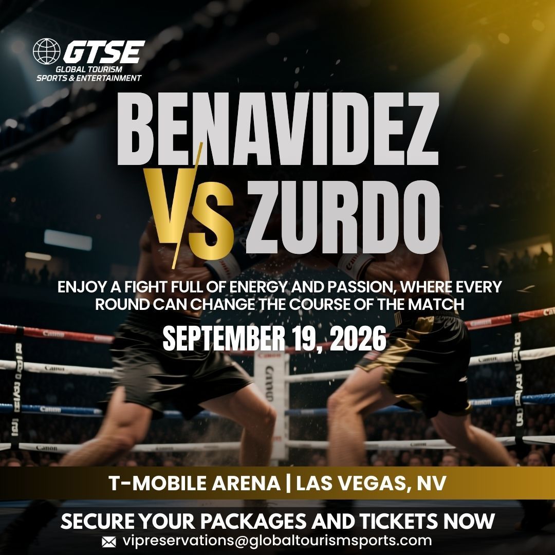 Event poster for a boxing match: Benavidez vs. Zurdo on September 19, 2026, at T-Mobile Arena, Las Vegas.