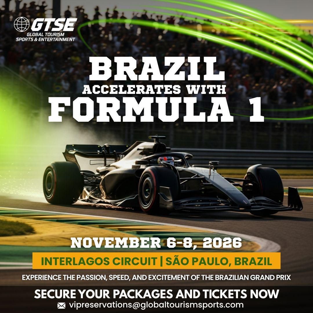 Formula 1 race car on track, Brazil. Event: Interlagos Circuit, São Paulo, November 6-8, 2026. 