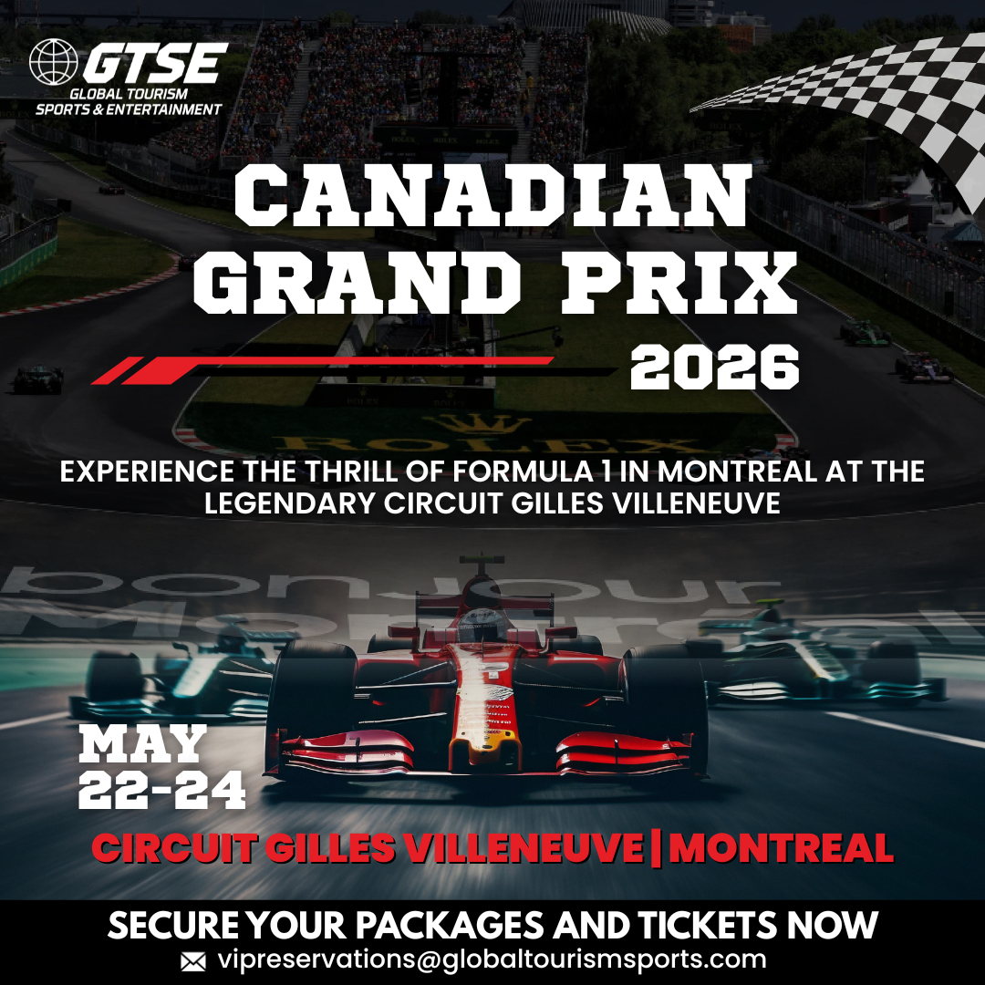 Canadian Grand Prix 2026 poster: Formula 1 race in Montreal. Dates May 22-24 at Circuit Gilles Villeneuve.