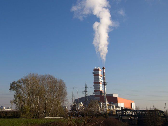 An incinerator being used at a plant