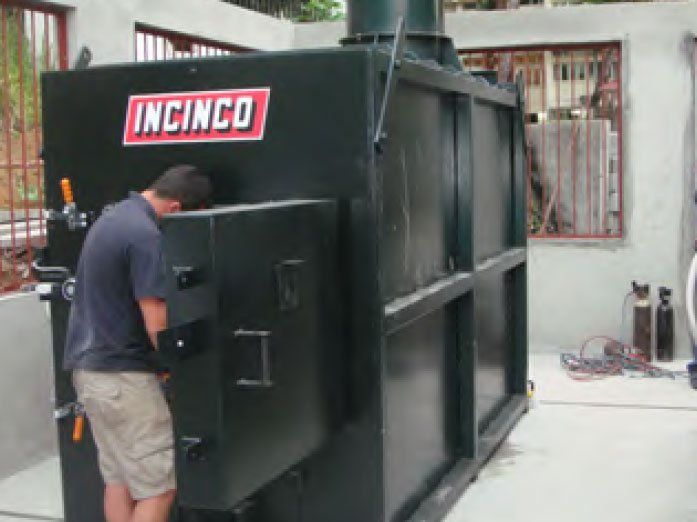 Installation of an incinerator