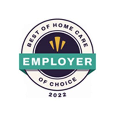 A logo for the best of home care employer of choice