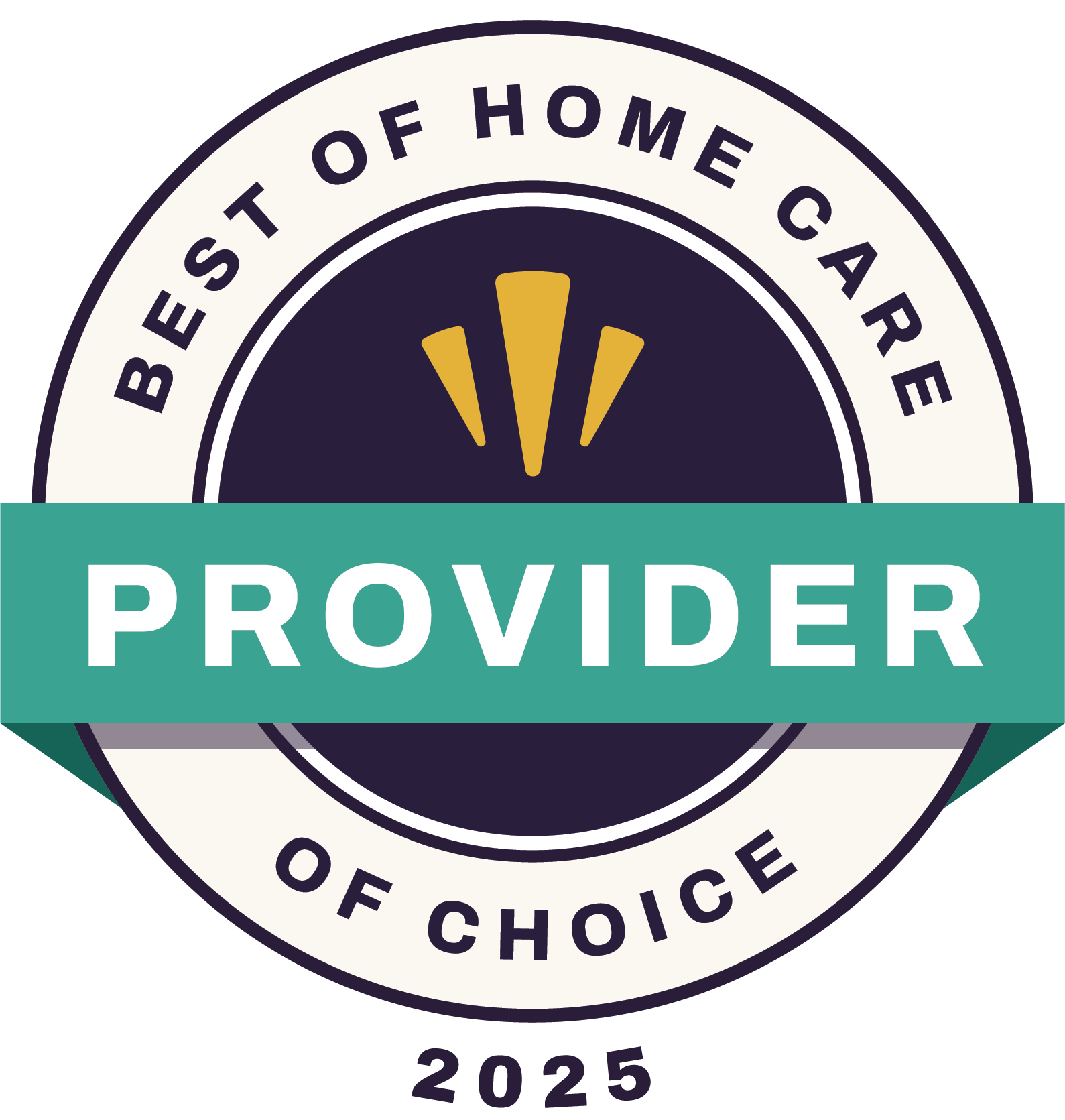A badge that says `` best of home care provider of choice ''.