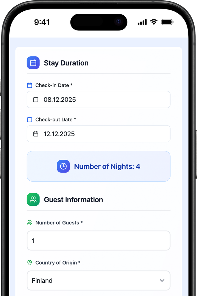 Gästeformular für Airbnb und Booking.com - Gastreport Tourismusstatistik Wien