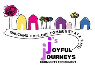 A colorful logo for joyful journeys community enrichment