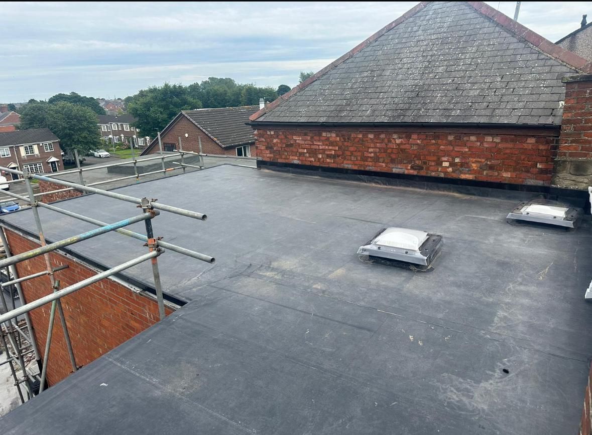 Flat roof repair, completed in Bedlington