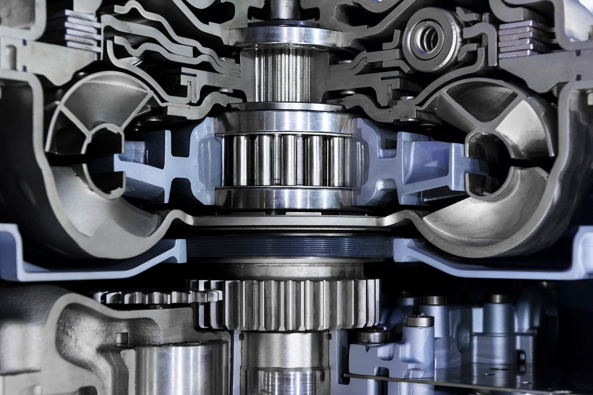 A close up of the inside of a gearbox