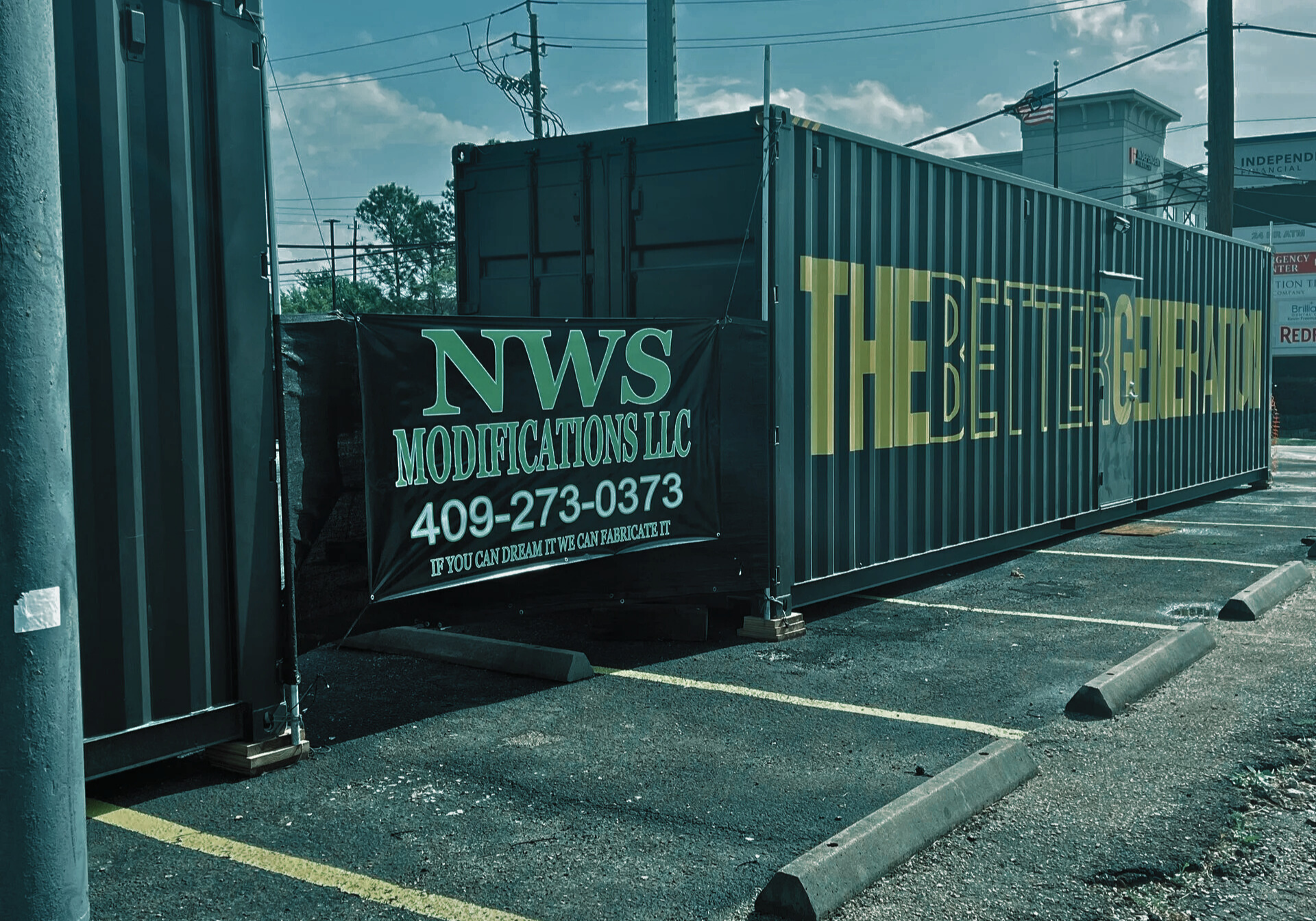 out sign outside The Better Generation during our project, located on Washington Ave in Houston Texas. 