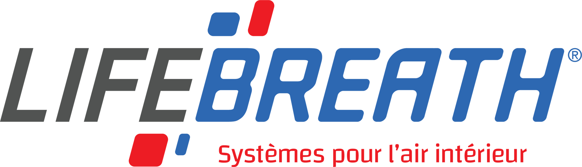 Le logo de life breath est bleu et rouge
